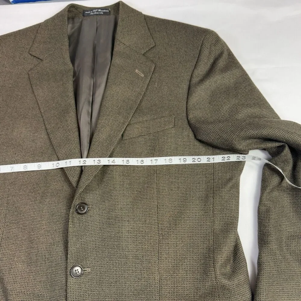 Gian Franco‎ Ruffini Tweed Lambswool Mens 46R Jacket Herringbone Plaid Sportcoat